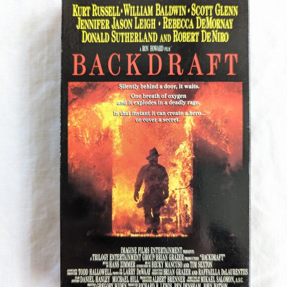 3/$15 Backdraft (1991) VHS Movie, Kurt Russell William Baldwin letterbox edition - Picture 2 of 5